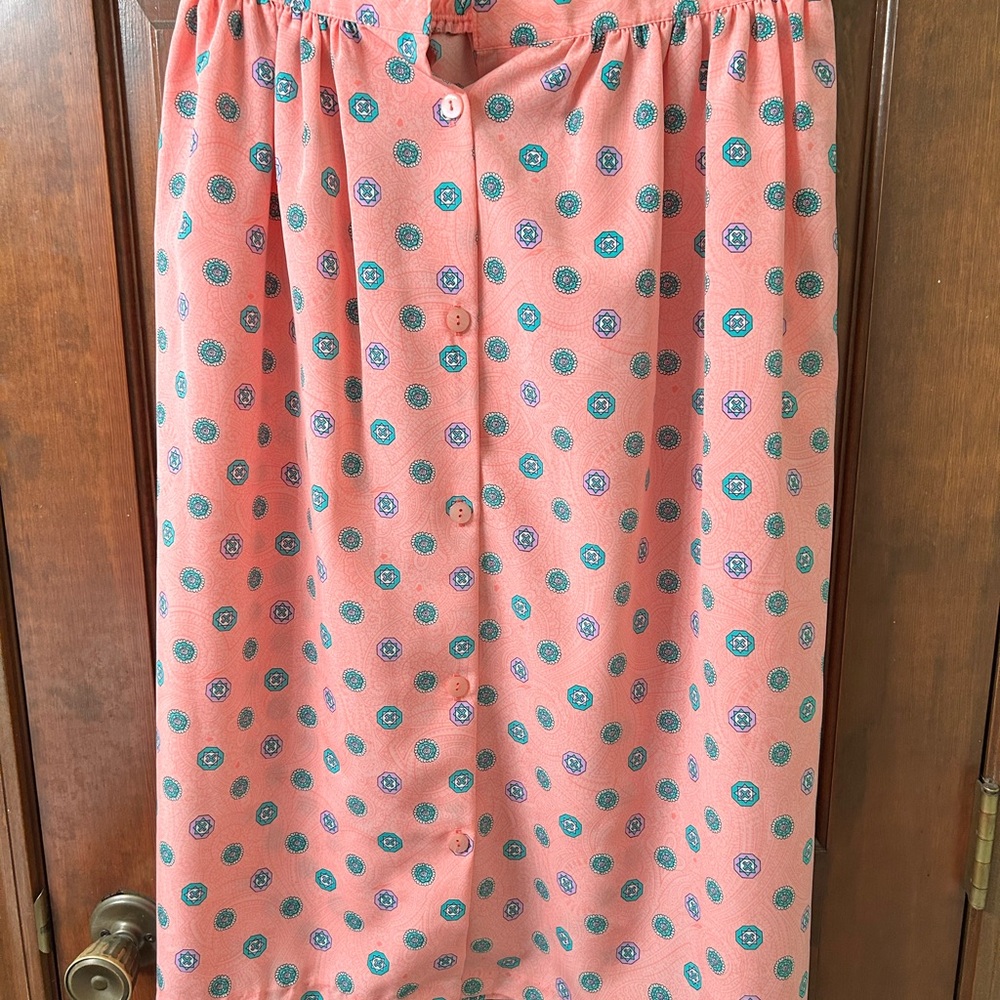 💜CLEARANCE SIZE APPEAL VTG Pink Smocked Bubble Midi Skirt and blouse set. AS IS